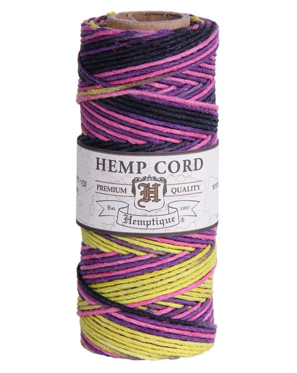Hemptique 1mm #20 Variegated Hemp Cord Spools Eco Friendly Sustainable Naturally Grown Jewelry Bracelet Making Paper Crafting Scrapbooking Bookbinding Mixed Media Crocheting Macrame Seasonal Holiday Gift Wrapping Outdoor Gardening